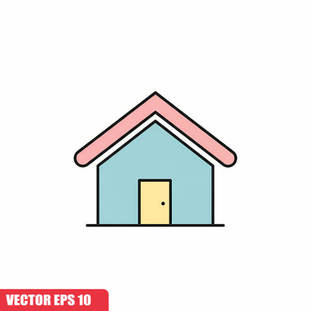 House icon. Vector illustration. Flat design style. Eps 10.のイラスト素材
