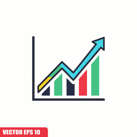 Graph icon, vector illustration. Flat design style. Business concept.のイラスト素材