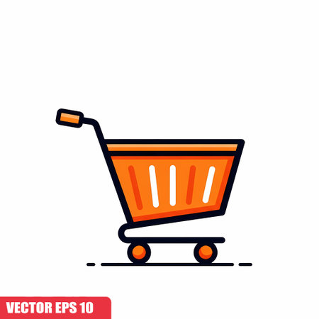 Shopping cart icon in flat style. Vector illustration. Eps 10のイラスト素材