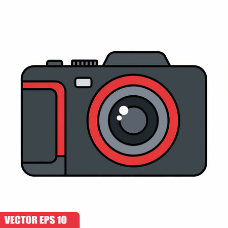 Camera icon. Flat design style. Vector illustration. Eps 10.のイラスト素材