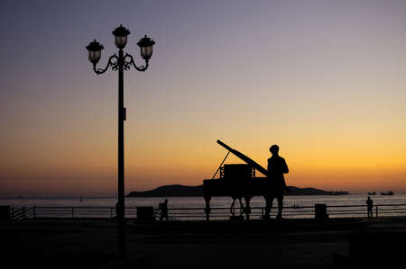 Silhouette within the sunrise