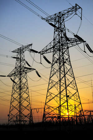 This is a 22KV substation, a complex substation equipment and high-voltage tower.