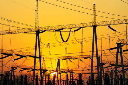 This is a 22KV substation, a complex substation equipment and high-voltage tower.