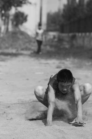 long jump competitionのeditorial素材