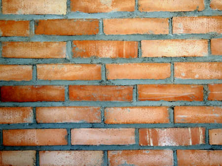 Wall from a red brick close up