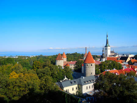 Old Town of Tallinn from the view platformの写真素材