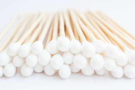 Cottonbud with cotton woolの写真素材
