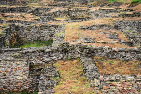 Walls of the ancient city, archaeological excavations. Ancient city. The walls are made of stone.の写真素材