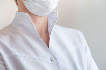 Doctor close-up in a medical mask.Health and medical concepts for preventing the spreadの写真素材