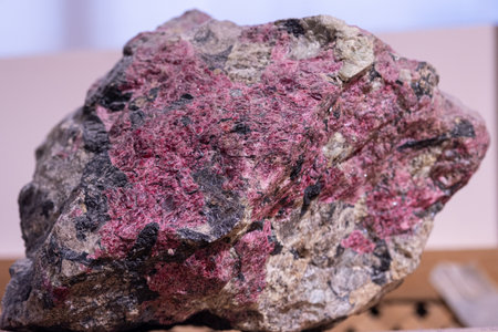 Tourmaline mineral. Close-up, texture and background. Paleontological background texture