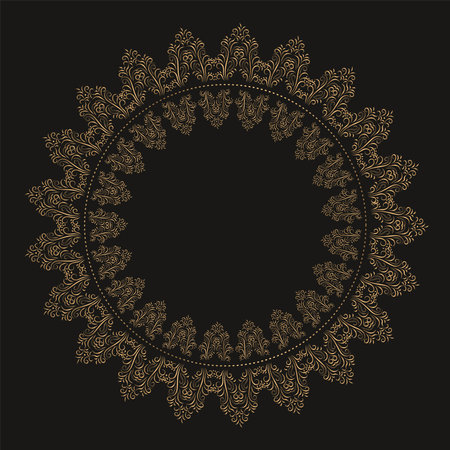Ornamental round lace with damask and arabesque elementsのイラスト素材