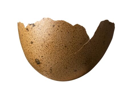 Egg shell cracked, Chicken egg shells isolated on white background