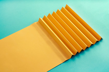 Zig Zag fold paper texture background, Colorful Zigzag pattern paper backgroundの写真素材