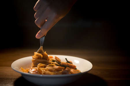 Spaghetti rollの写真素材