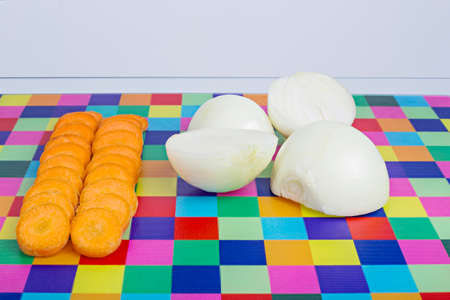 Vegetable, carrots and onionの写真素材