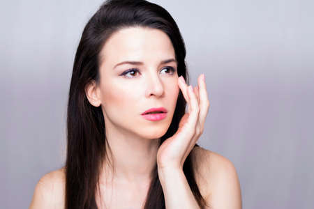 Girl face creamの写真素材