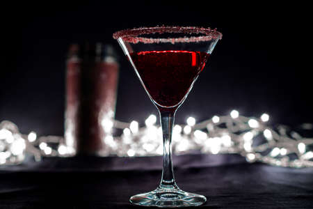 Red cocktail in martini glassの写真素材