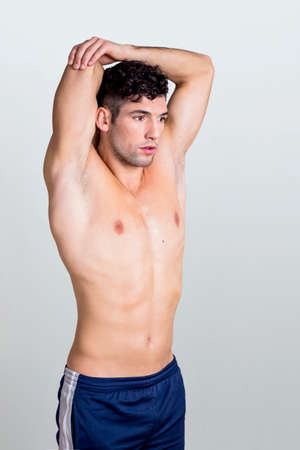 Handsome man stretchingの写真素材