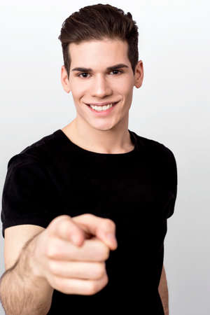 Man pointing at youの写真素材