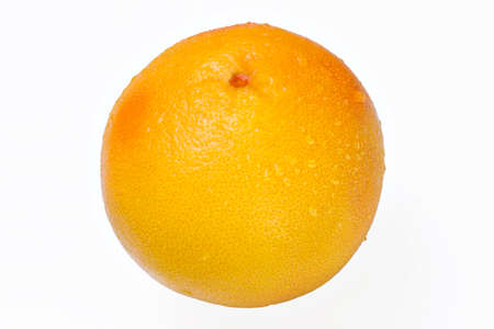 Wet grapefruit isolated on white backgroundの写真素材