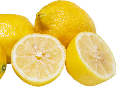 Lemons isolated on white backgroundの写真素材