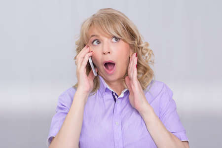 Surprised womanの写真素材