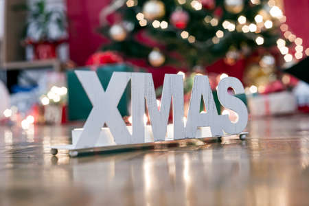 Xmas sign concept on a floor for christmas holidayの写真素材