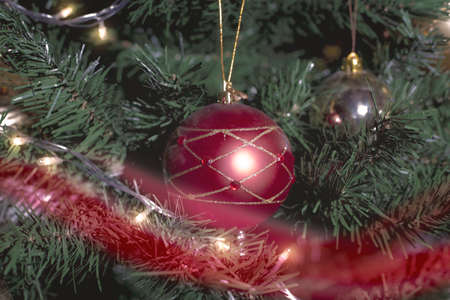 Vintage shot of a Christmas tree ornamentの写真素材