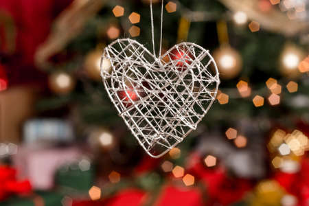 Heart decoration on Christmasの写真素材