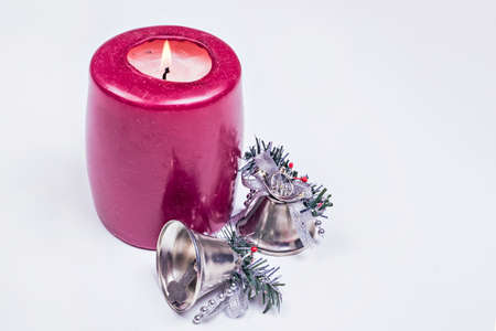 Christmas candle decorationの写真素材