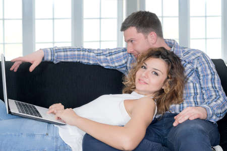 Young couple enjoyingの写真素材