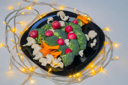 Christmas tree of vegetablesの写真素材