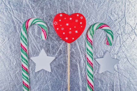 Lollipops and heart for Christmasの写真素材