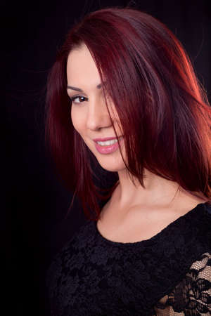 Beautiful redhead smilingの写真素材