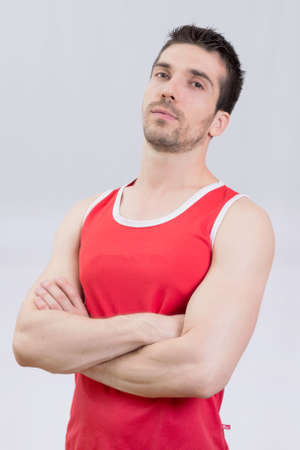 Fitness man posingの写真素材