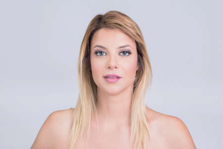 Portrait of a blonde womanの写真素材