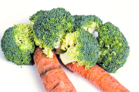 Broccoli and carrotsの写真素材