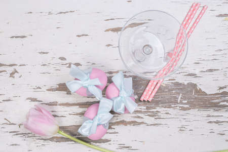 Pastel pink Easterの写真素材