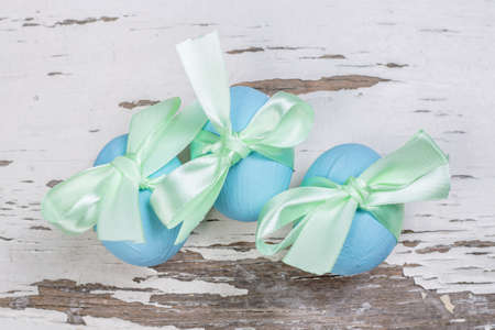 Blue Easter eggsの写真素材
