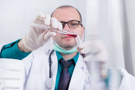 Doctor working in a labの写真素材