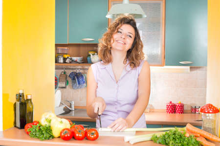 Girl cookingの写真素材