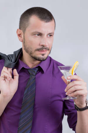 Man having a cocktailの写真素材