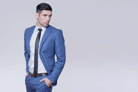 Man in a blue suitの写真素材