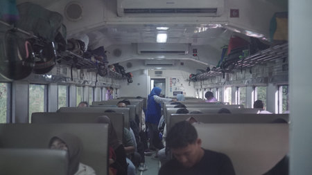 Hong Kong train interior.の写真素材