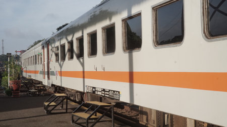 Train at the railway station in Bangkok, Thailand. Train is a major tourist attraction.の写真素材