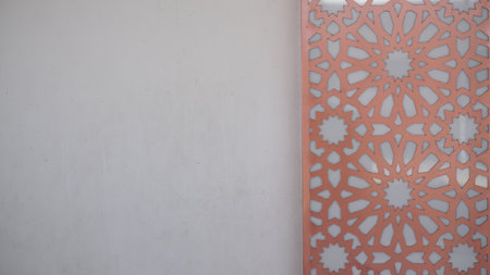 traditional moroccan islamic ornament on the wall, stock photoの写真素材