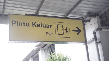 Sign on the street in the city of Kuala Lumpur in Malaysia.の写真素材