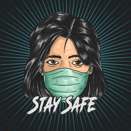 stay safe from coronavirus healthcare posterのイラスト素材