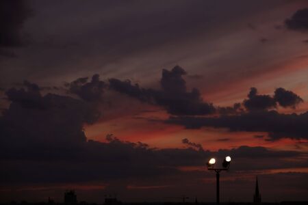 sky and the spot-lightの写真素材