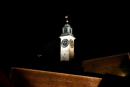Old clock tower on the Petrovaradin fortress 7の写真素材